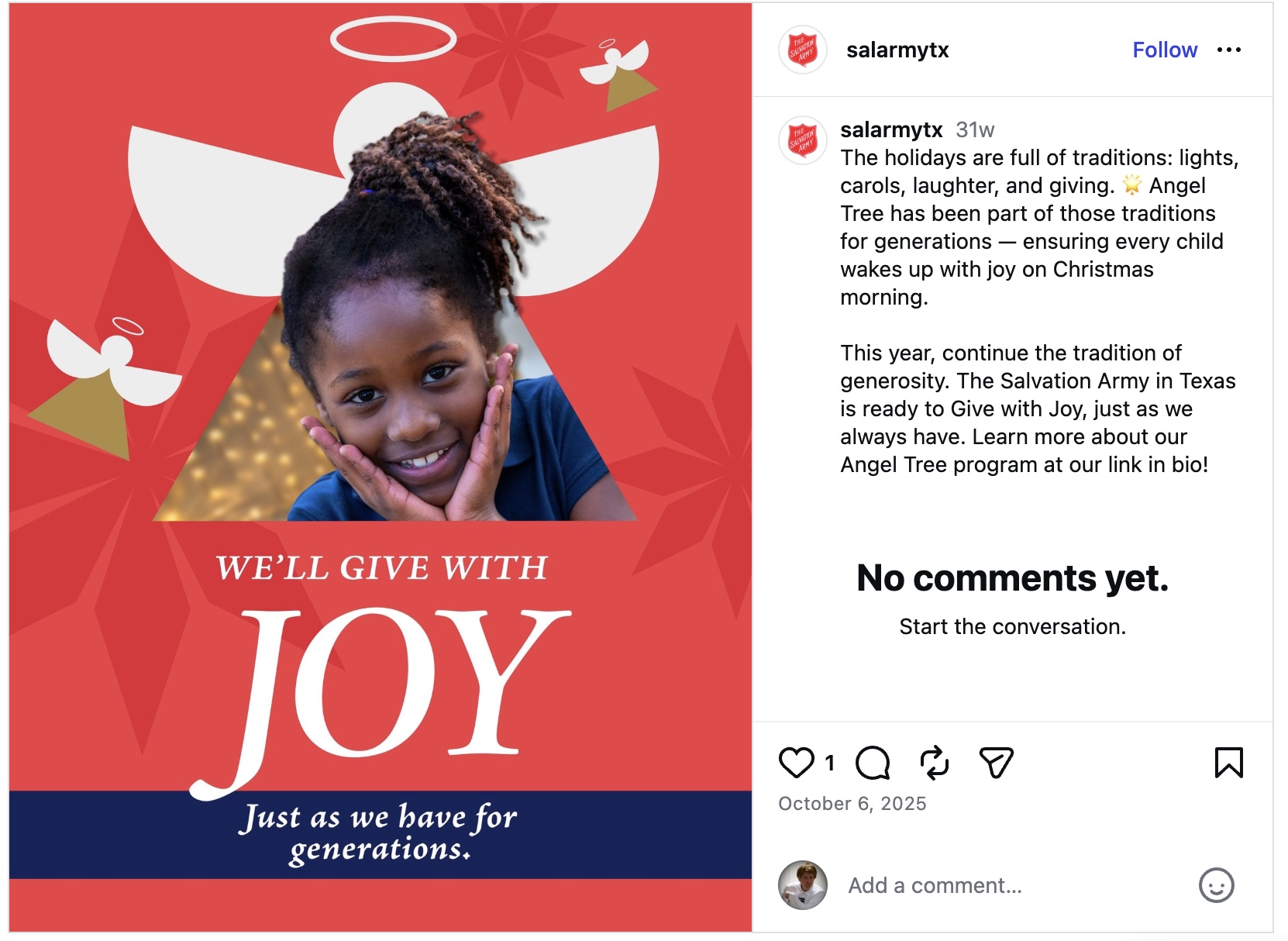 Give with Joy social